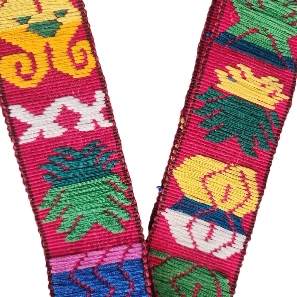 HP!🎉Vintage Central American Handmade Multicolor Belt/Guitar Strap - Picture 4 of 15